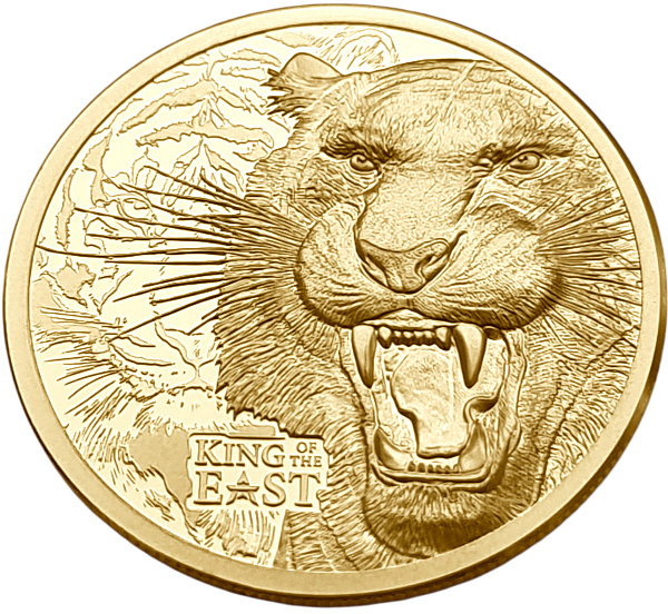 картинка Острова Кука. 25 Долларов 2025г. Золото. 7.78 г*0.9999 0.25 oz. Тигр! Пруф! Сертификат! Высокий Рельеф! от магазина Одежда+