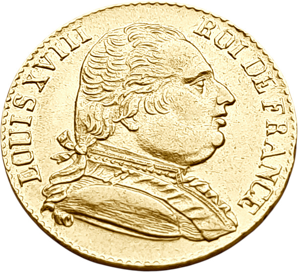 картинка Франция. 20 Франков 1815 г. Золото. 6.4516 г*0.900 0.1867 oz. (R). от магазина Одежда+