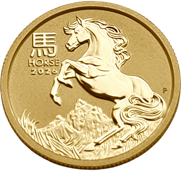 картинка Австралия. 25 Долларов 2026г. Золото. 7.777 г*0.9999 0.25 oz. Год Лошади! Новейший Выпуск! от магазина Одежда+