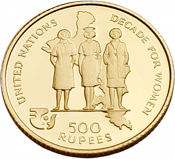 картинка Сейшельские Острова. 500 Рупий 1985 г. Золото. 7.13 г*0.900 0.2063 oz. ТИРАЖ 500 ЭКЗ! от магазина Одежда+