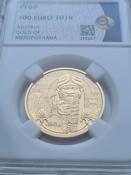 картинка Австрия. 100 евро 2019г. Золото 15.78 г*0.986 0.5 oz. Золото Месопотамии! Ориг. Коробка, Сертификат! от магазина Одежда+ 3