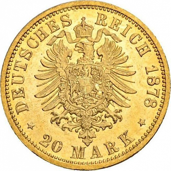 картинка 20 марок 1878 года J «Гамбург» Au 7,16 от магазина Одежда+