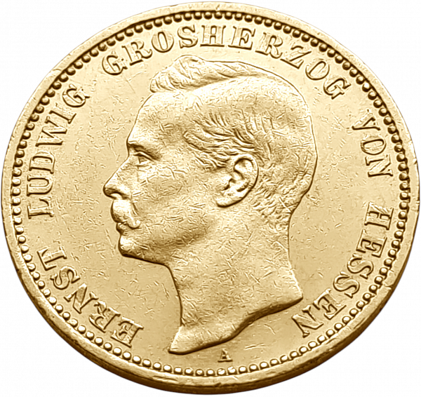 картинка Гессен. 20 Марок 1901 г. Золото. 7.965 г*0.900 0.2305 oz. от магазина Одежда+