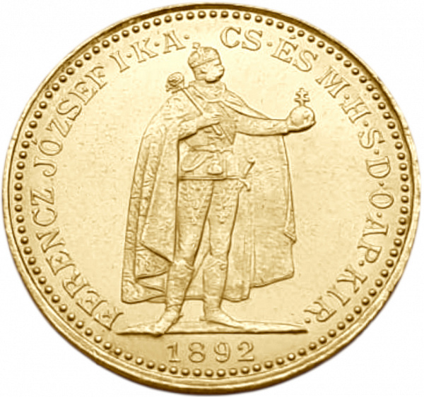 картинка Венгрия. 20 Корон 1892 г. Золото. 6.775 г*0.900 0.196 oz. от магазина Одежда+