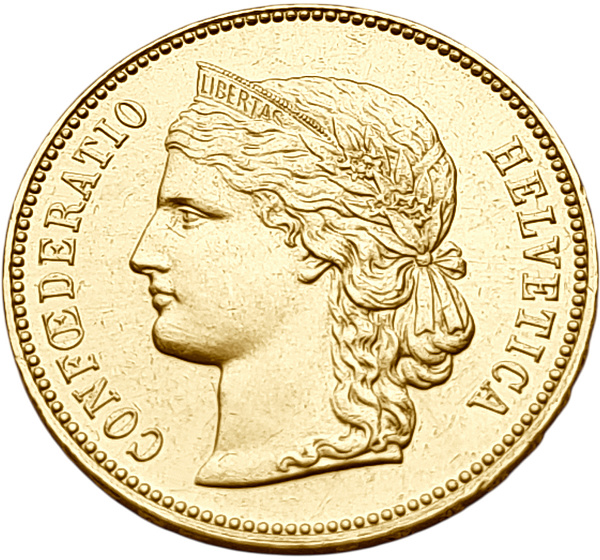 картинка Швейцария. 20 Франков 1895 г. Золото. 6.452 г*0.900 0.1867 oz. от магазина Одежда+