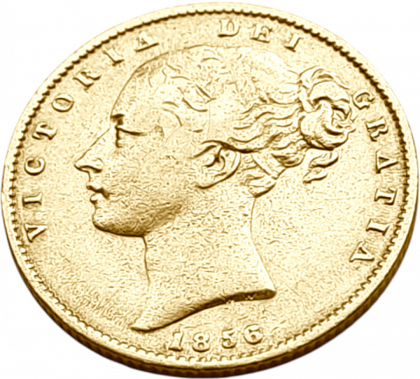 картинка Великобритания. 1 Соверен 1856 г. Золото. 7.99 г*0.9167 0.2355 oz. от магазина Одежда+ 2