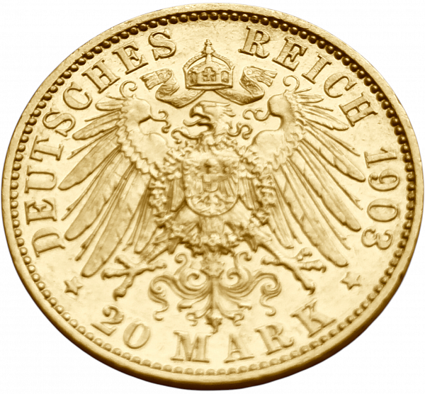 картинка Саксония. 20 Марок 1903 г. Золото. 7.965 г*0.900 0.2305 oz. Георг! от магазина Одежда+ 2