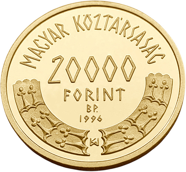 картинка Венгрия. 20 000 форинтов 1996 г. Золото. 6.982 г*0.986 0.2213 oz. 1100-летие Венгрии! от магазина Одежда+ 2