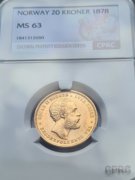 картинка Норвегия. 20 Крон 1878 г. Золото. 8.96 г*0.900 0.2593 oz. от магазина Одежда+ 3