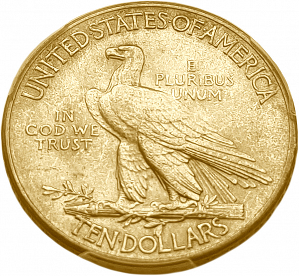 картинка США. 10 Долларов 1912 г. Золото. 16.72 г*0.900 0.4837 oz. СЛАБ PCGS MS 62! от магазина Одежда+ 2
