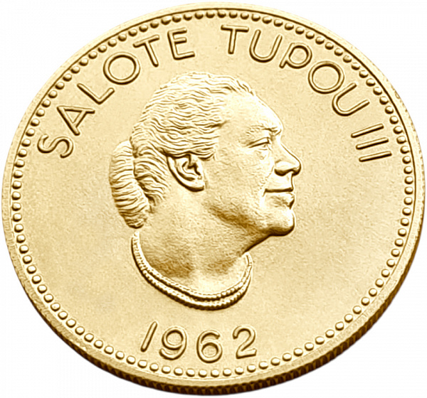картинка Тонга. 1/4 Кула 1962 г. Золото. 8.13 г*0.917 0.2397 oz. от магазина Одежда+