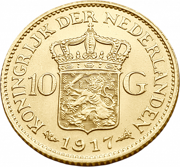 картинка Нидерланды. 10 Гульденов 1917 г. Золото. 6.729 г*0.900 0.1947 oz. от магазина Одежда+ 2