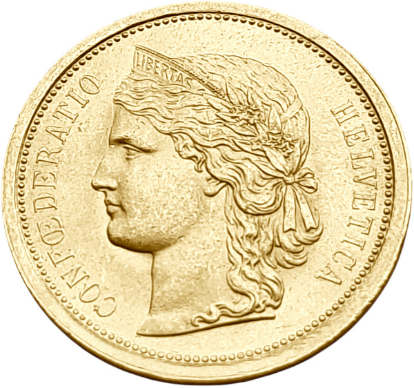 картинка Швейцария. 20 Франков 1886 г. Золото. 6.452 г*0.900 0.1867 oz. от магазина Одежда+