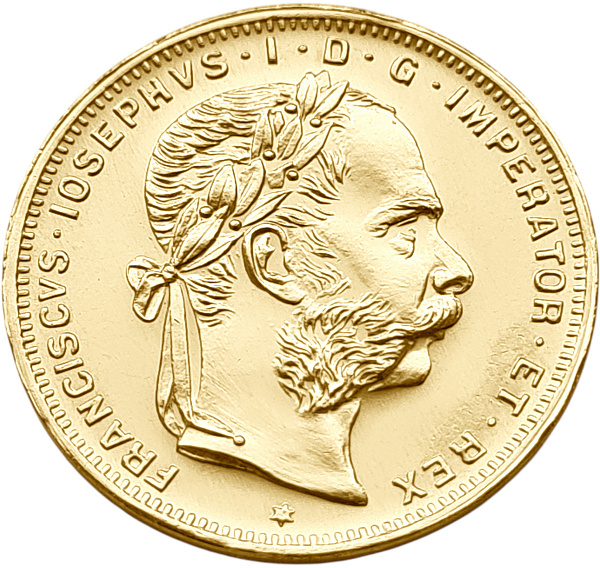картинка Австрия (Австро-Венгрия). 8 Флоринов/20 Франков 1892 г. Золото. 6.4516 г*0.900 0.1867 oz. от магазина Одежда+
