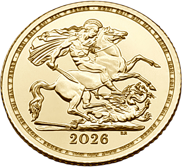 картинка Великобритания. 1/2 Соверена 2026 г. Золото. 3.99 г*0.9167 0.1176 oz. от магазина Одежда+ 2