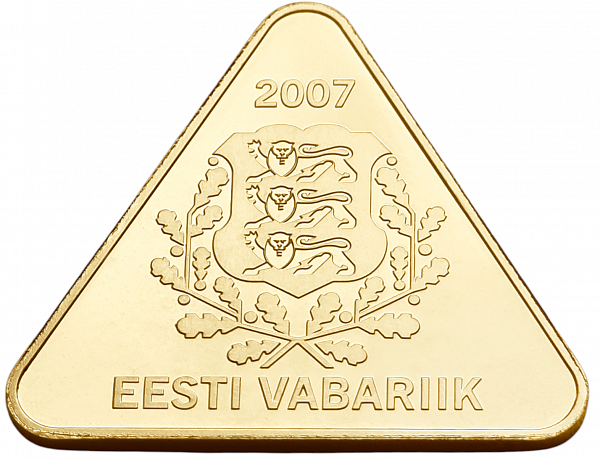 картинка Эстония. 100 Крон 2007 г. Золото. 7.78 г*0.9999 0.2501 oz. Сертификат! от магазина Одежда+ 2
