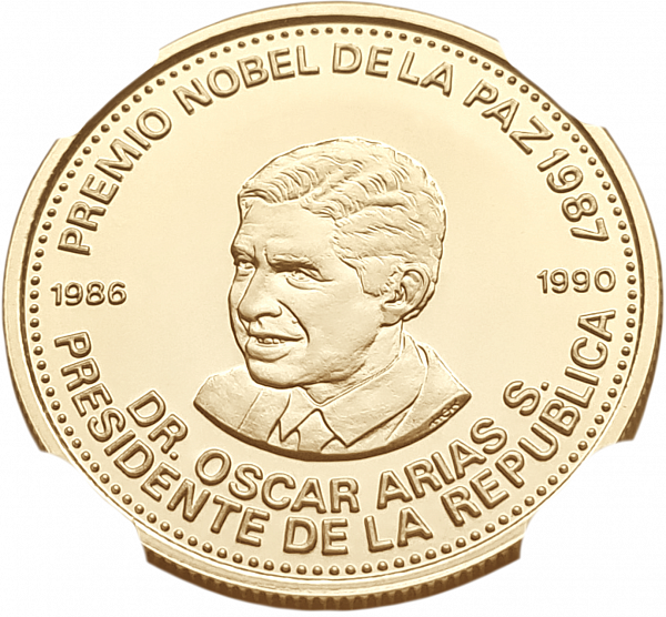 картинка Коста-Рика. 25000 Колон 1987 г. Золото. 15.0 г*0.900 0.434 oz. СЛАБ NGC PF 68 ULTRA CAMEO! от магазина Одежда+