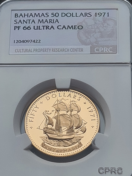 картинка Багамские Острова. 50 Долларов 1971 г. Золото. 19.97 г*0.917 0.5888 oz. от магазина Одежда+ 3