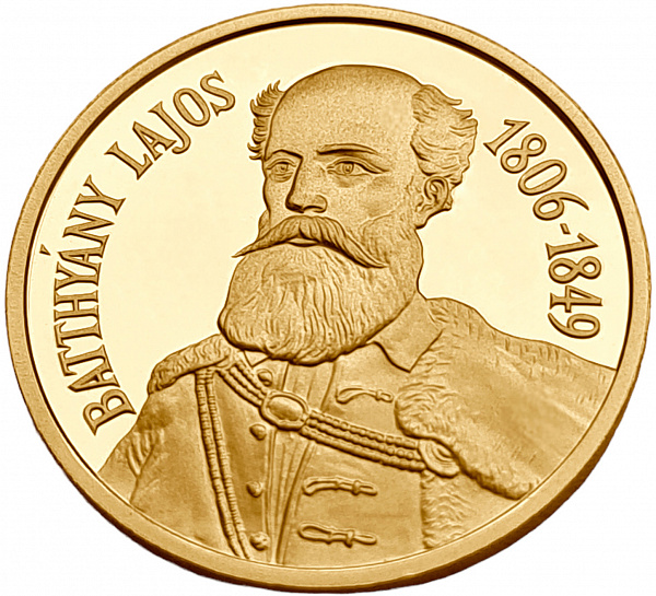 картинка Венгрия. 20000 форинтов 1998 г. Золото. 6.982 г*0.986 0.2213 oz. Лайош Баттьяни! от магазина Одежда+