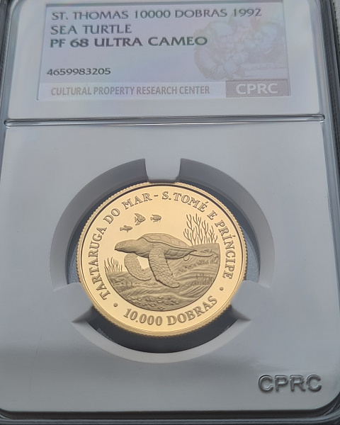 картинка Сан-Томе и Принсипи. 10000 Добра 1992 г. Золото 7.775 г*0.900 0.225 oz. ТИРАЖ 500 ЭКЗ! от магазина Одежда+ 3