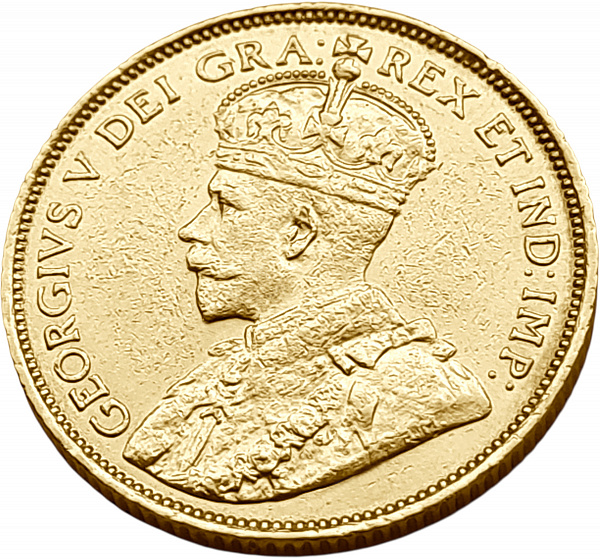 картинка Канада. 5 Долларов 1912 г. Золото. 8.36 г*0.900 0.2419 oz. от магазина Одежда+