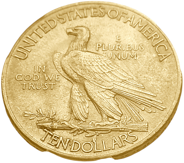 картинка США. 10 Долларов 1910 г. Золото. 16.72 г*0.900 0.4837 oz. (D). СЛАБ PCGS MS 62! от магазина Одежда+ 2