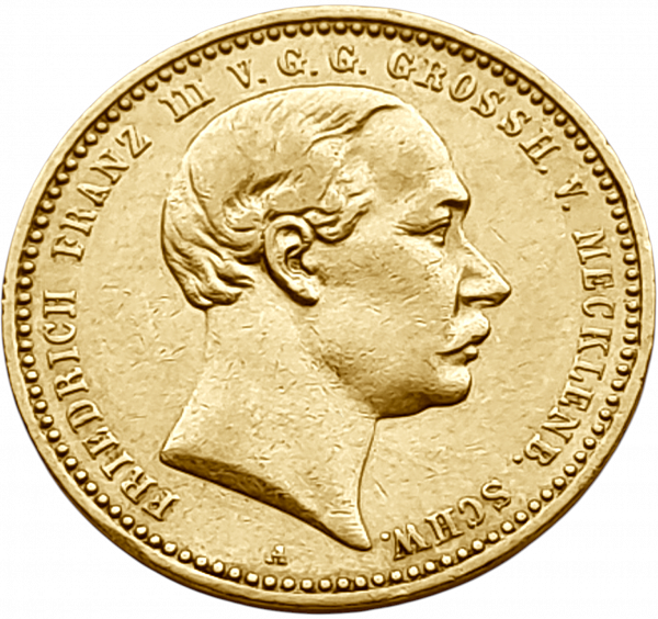 картинка Мекленбург-Шверин. 10 Марок 1890 г. Золото. 3.982 г*0.900 0.1152 oz. от магазина Одежда+