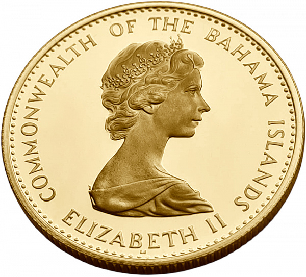 картинка Багамские Острова. 50 Долларов 1971 г. Золото. 19.97 г*0.917 0.5888 oz. от магазина Одежда+ 2