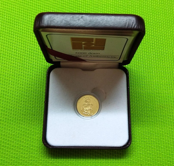 картинка 5000 драм 2009г. Армения. Полководец Св. Саркис золото RARE. от магазина Одежда+ 3