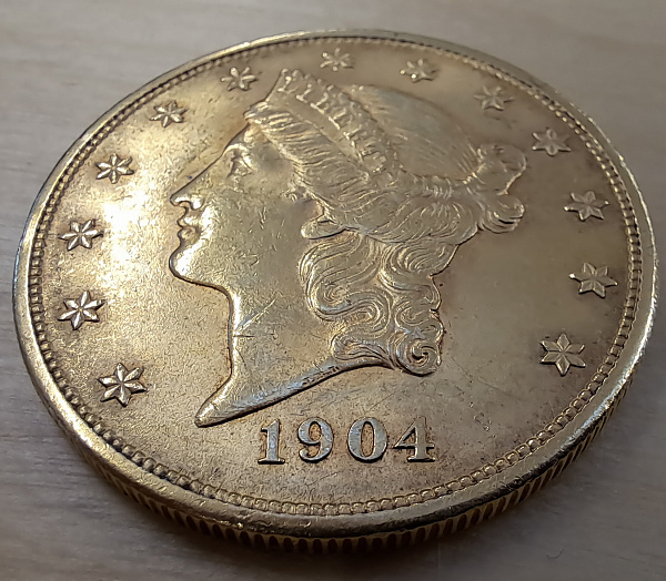 картинка 20 долларов. США. Голова свободы. Au 30.09 г. от магазина Одежда+