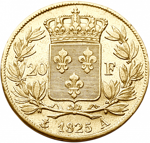 картинка Франция. 20 Франков 1825 г. Золото. 6.4516 г*0.900 0.1867 oz. от магазина Одежда+ 2