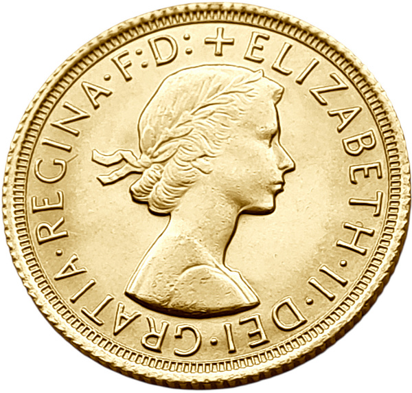 картинка Великобритания. 1 Соверен 1968 г. Золото. 7.99 г*0.9167 0.2355 oz. от магазина Одежда+